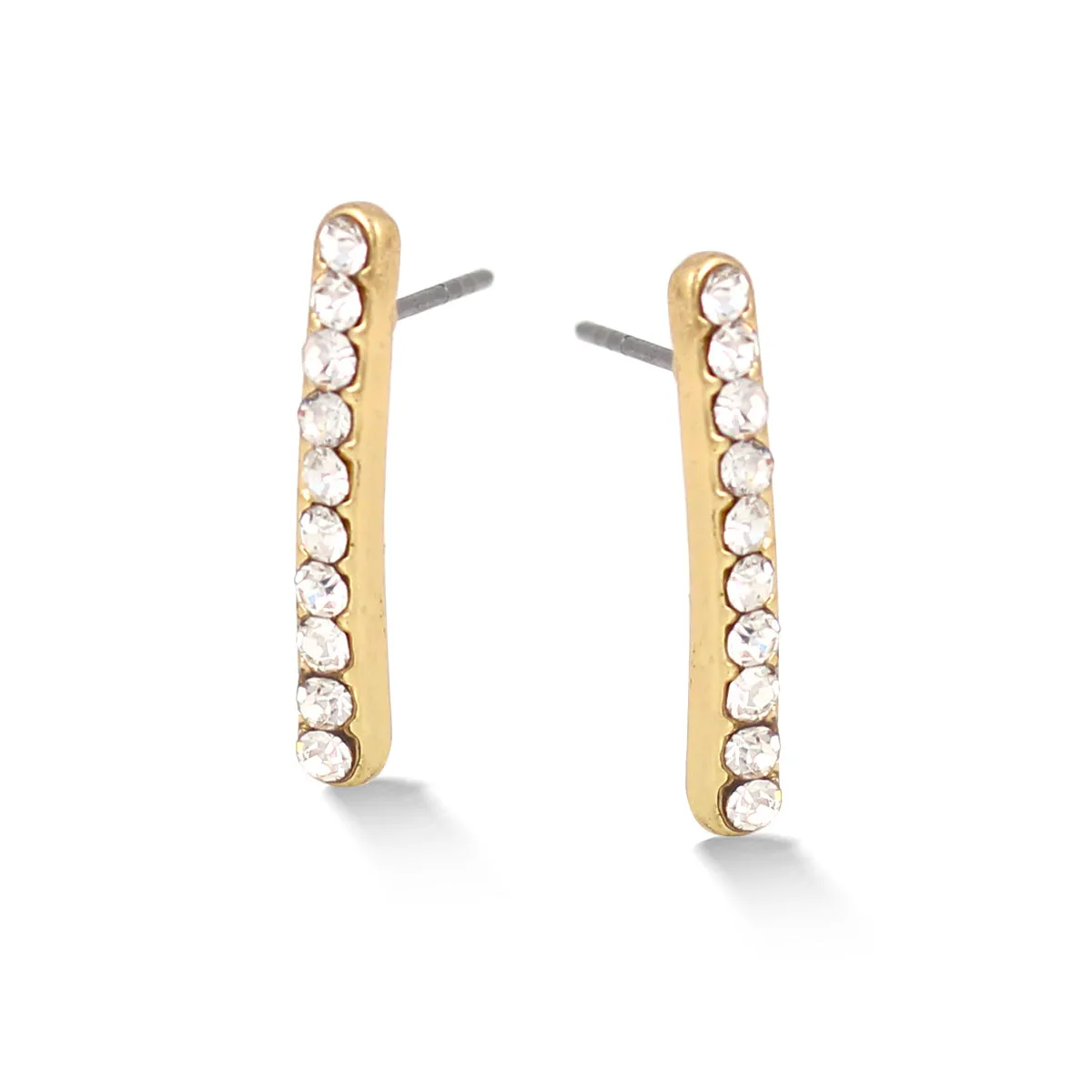GOLD CRYSTAL STUD  EARRINGS #SWR-CP3387GLD (SC3)