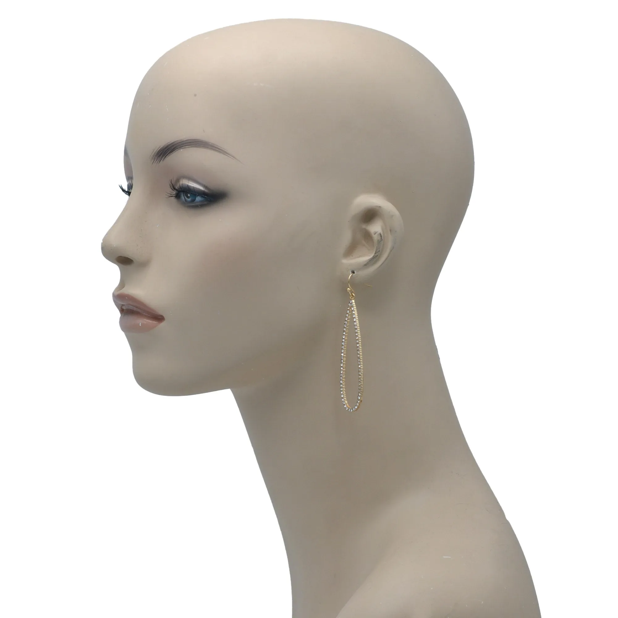 GOLD CRYSTAL TEARDROP EARRINGS # HNE90711GD (GD4)