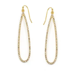 GOLD CRYSTAL TEARDROP EARRINGS # HNE90711GD (GD4)