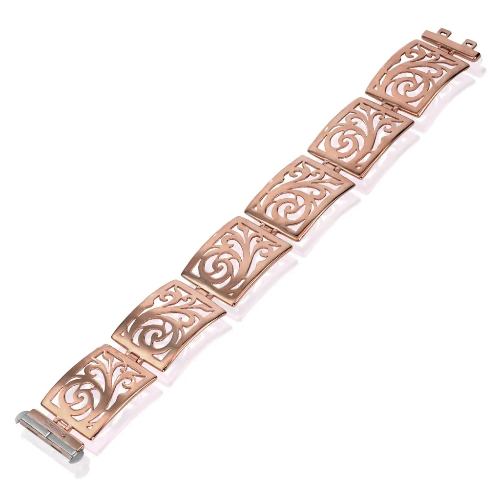 Gold Ornament Link Bracelet