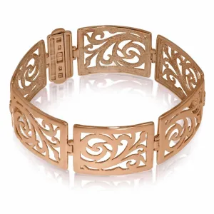 Gold Ornament Link Bracelet