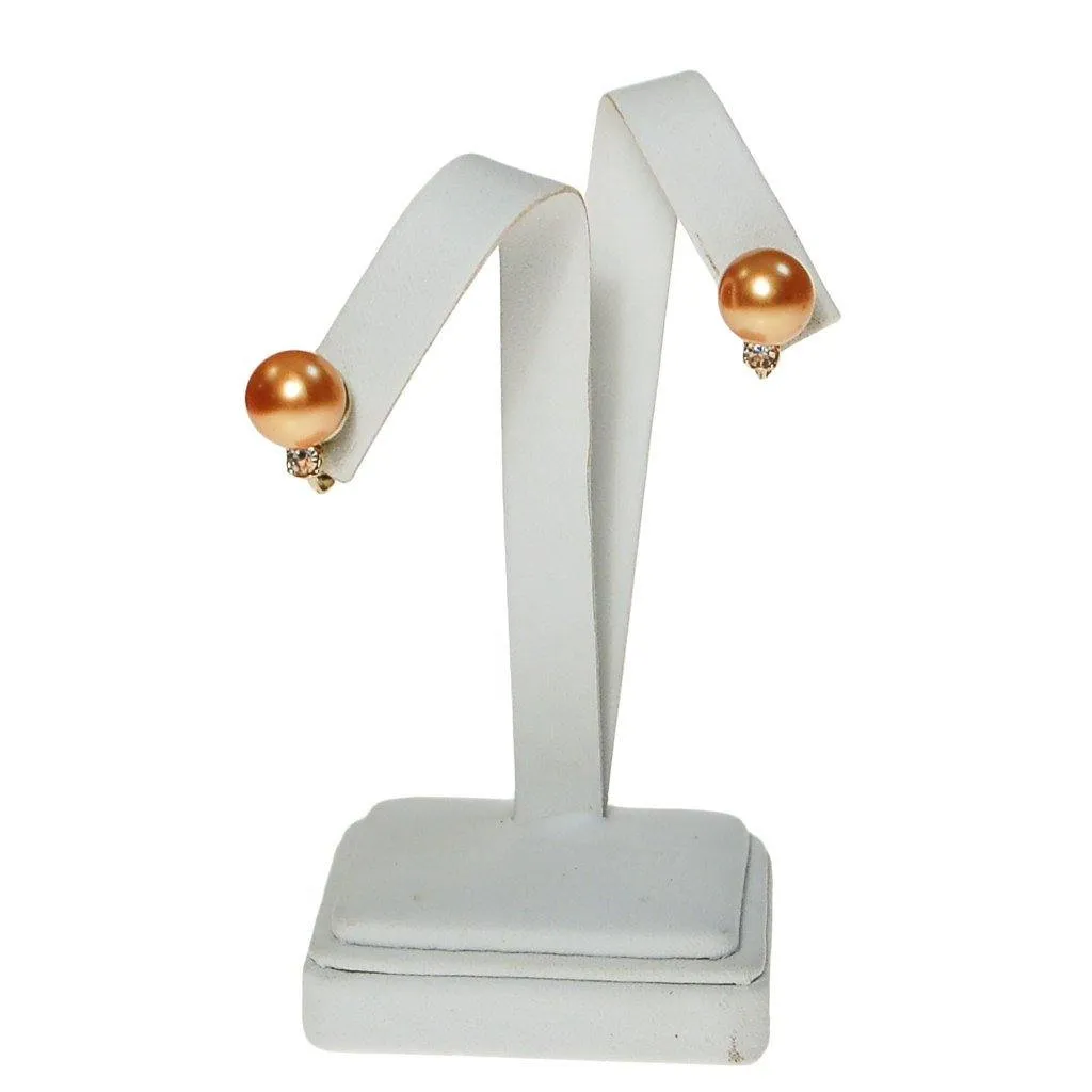 Gold Pearl Earrings with Cubic Zirconia