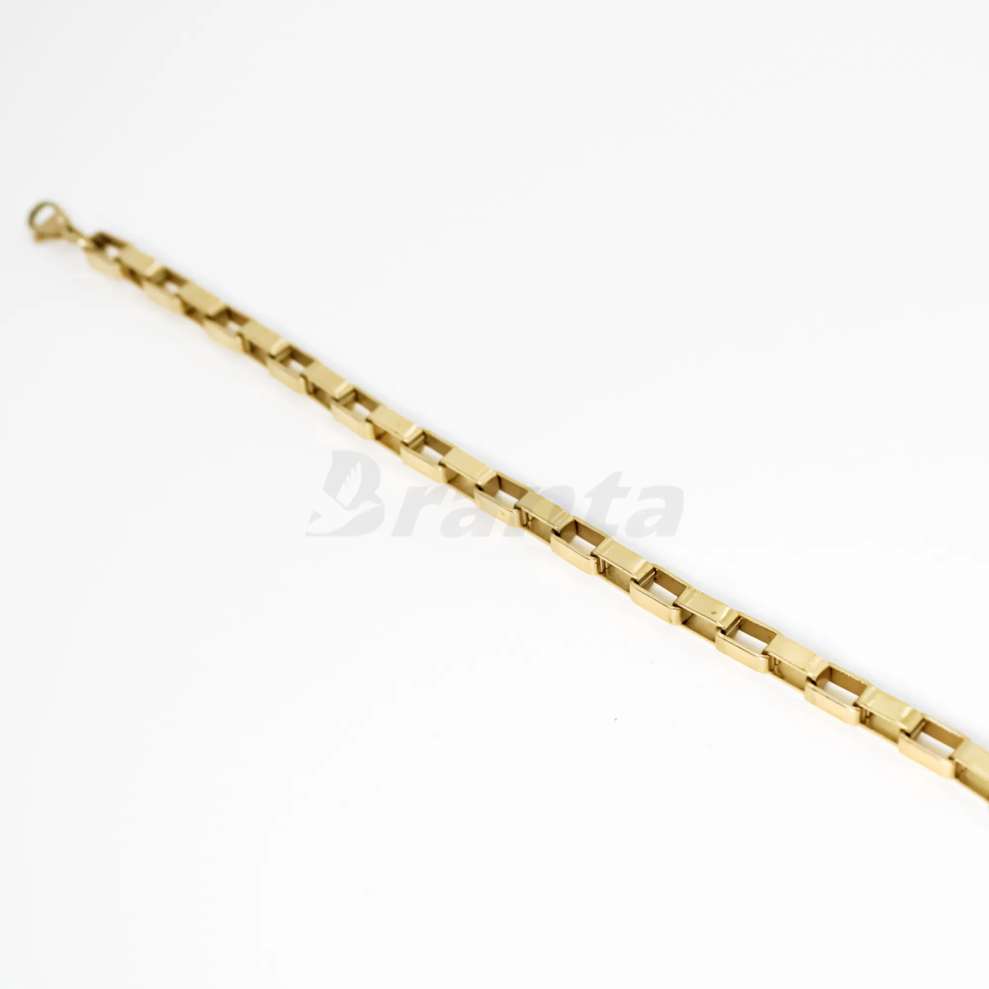 Gold Plated Square Link Bracelet (8 Inch)