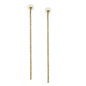 GOLD RHINESTONE DROP EARRINGS # SQGN-060010G (LF8)