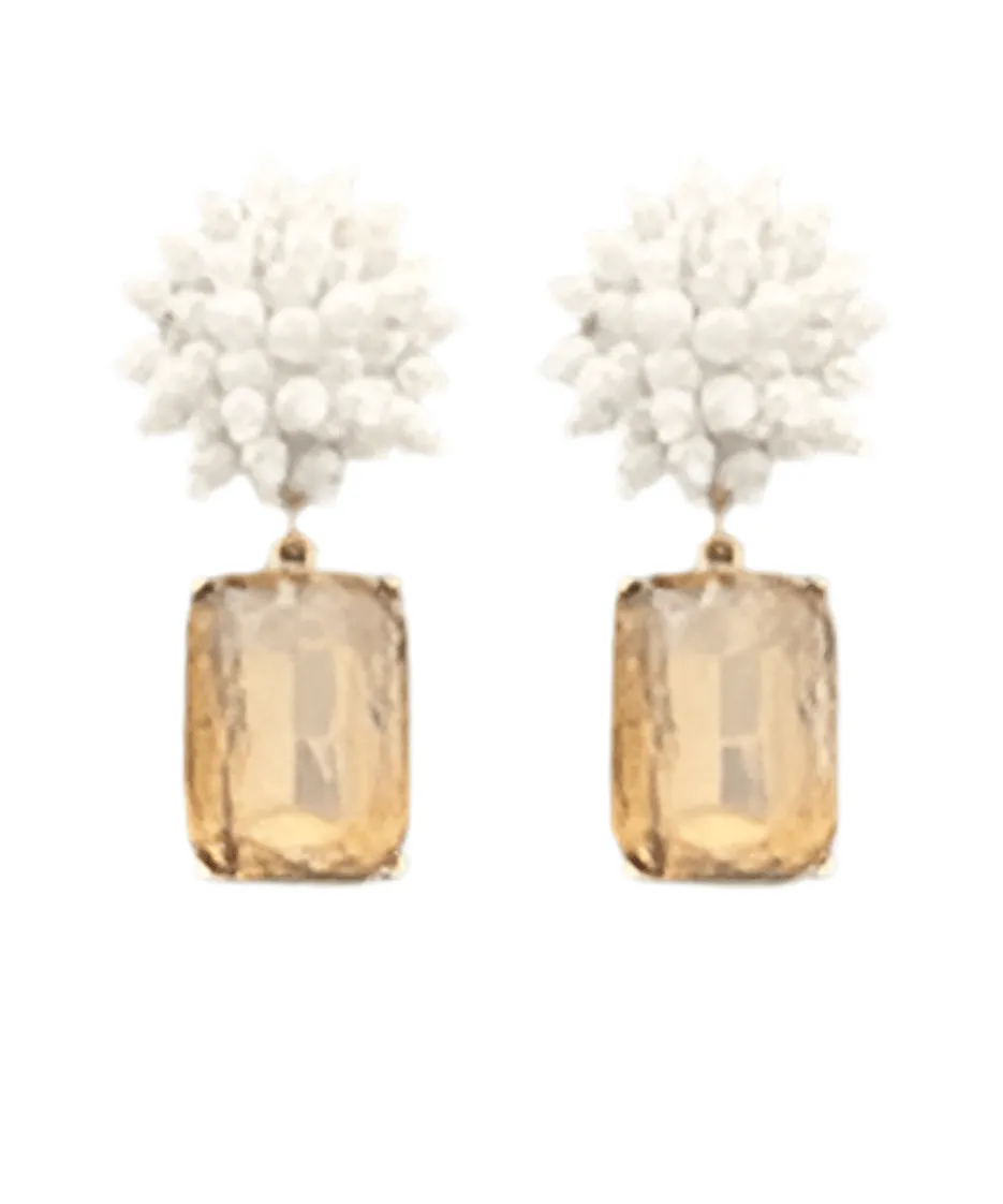 Gold rhinestone pearl drops
