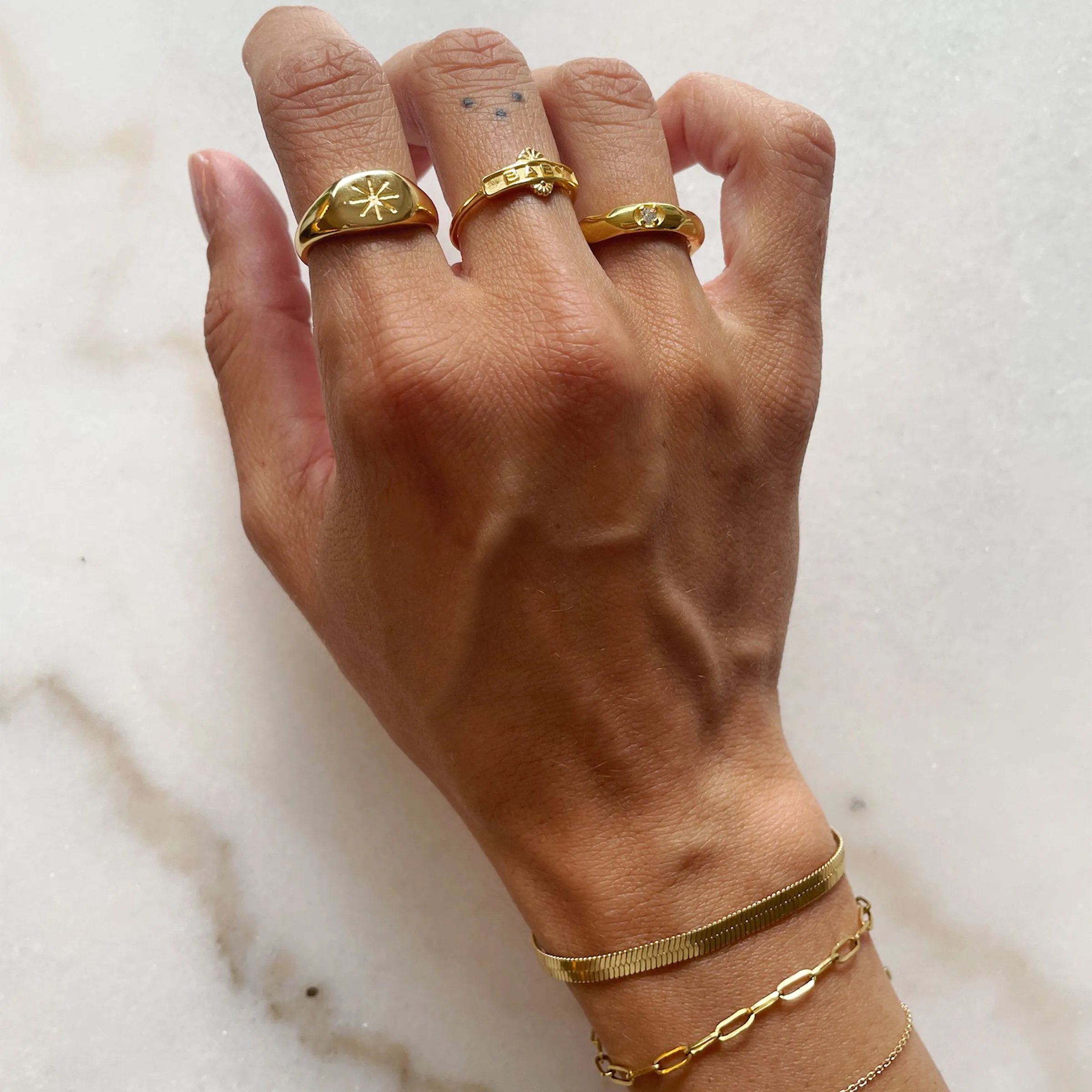 Gold Small Paperclip Bracelet | Waterproof | Stainless Steel