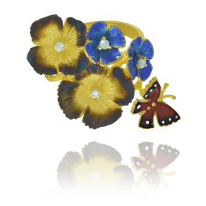 Golden Ember Blossom Ring