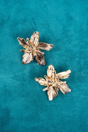 Goldtone Franchesca Flower Earrings