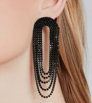Gorgeous Statement Rhinestone Draped Earrings