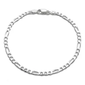 Gorgeous Sterling Silver Figaro Link Chain Bracelet 3mm (080 Gauge) - 7 Inch