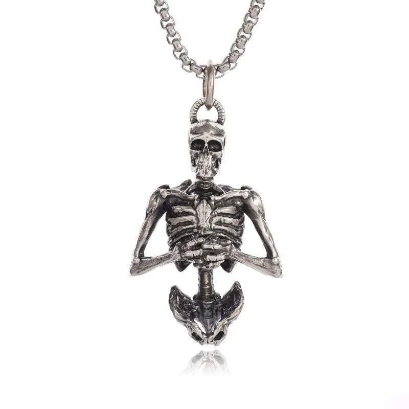 Gothic Lucifer Satan Bullhead Pendant Necklace