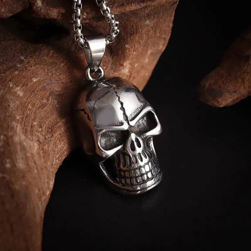 Gothic Lucifer Satan Bullhead Pendant Necklace
