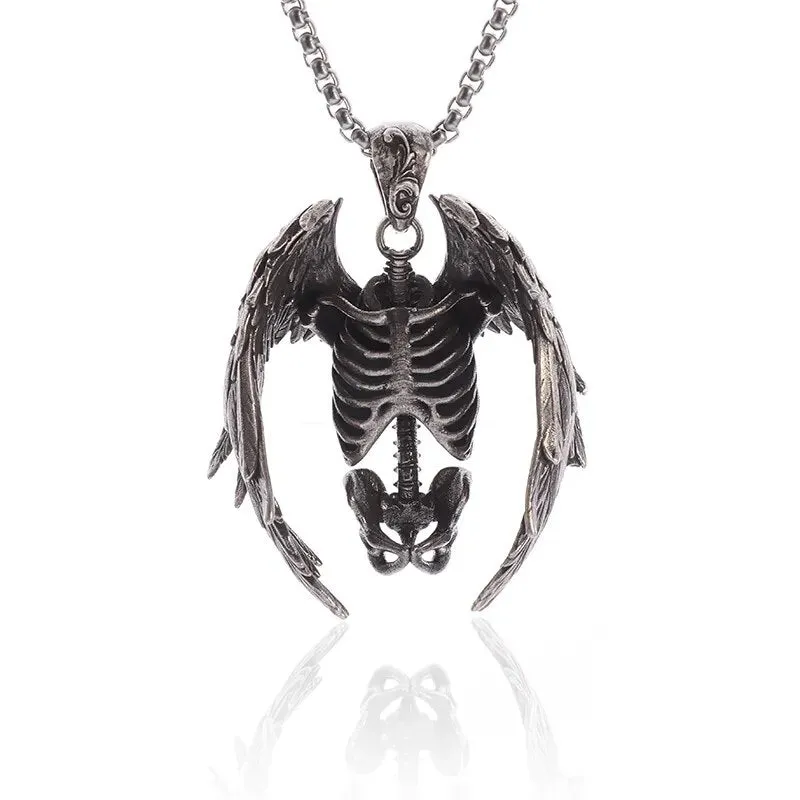 Gothic Lucifer Satan Bullhead Pendant Necklace