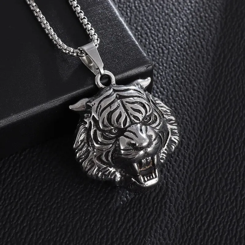 Gothic Lucifer Satan Bullhead Pendant Necklace