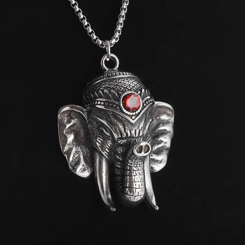 Gothic Lucifer Satan Bullhead Pendant Necklace