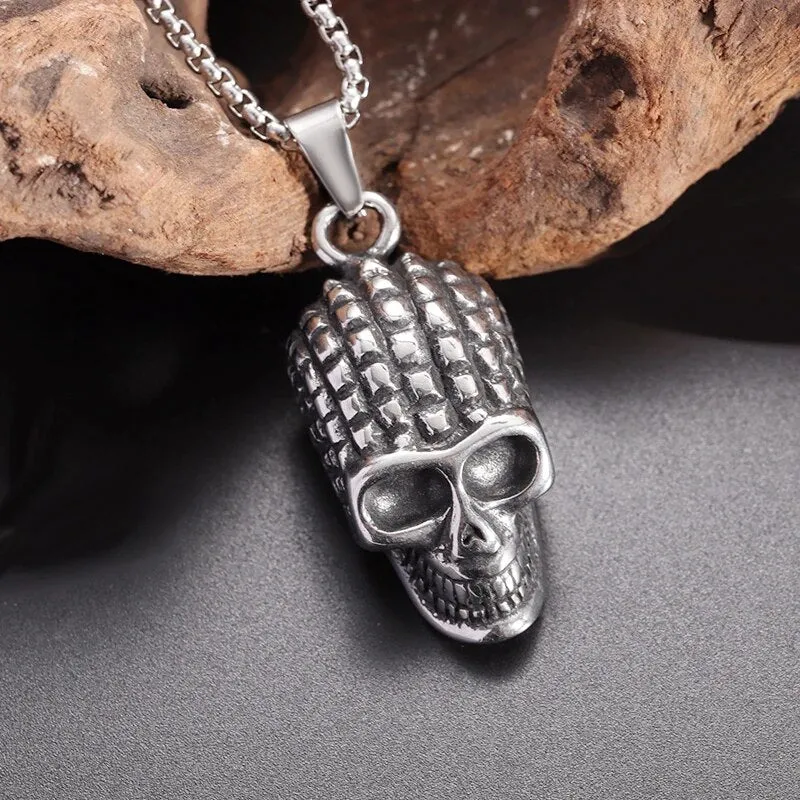 Gothic Lucifer Satan Bullhead Pendant Necklace