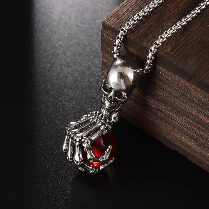 Gothic Lucifer Satan Bullhead Pendant Necklace