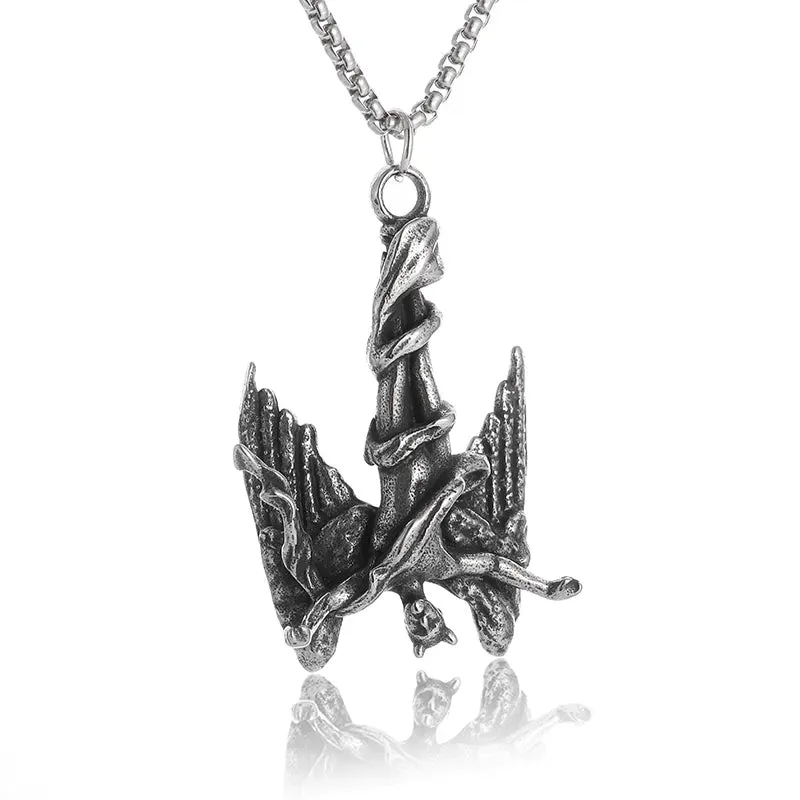 Gothic Lucifer Satan Bullhead Pendant Necklace