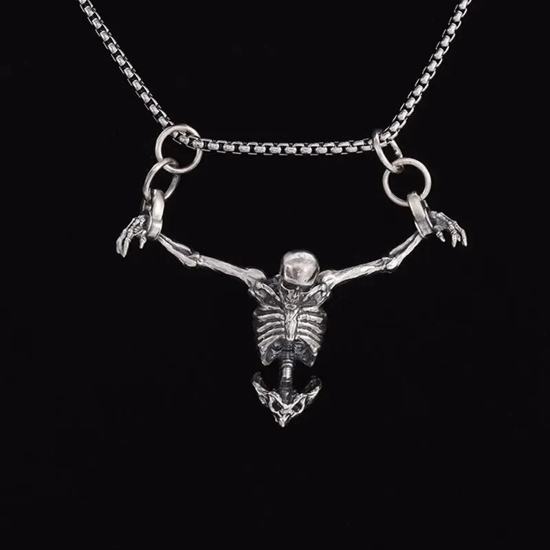 Gothic Lucifer Satan Bullhead Pendant Necklace