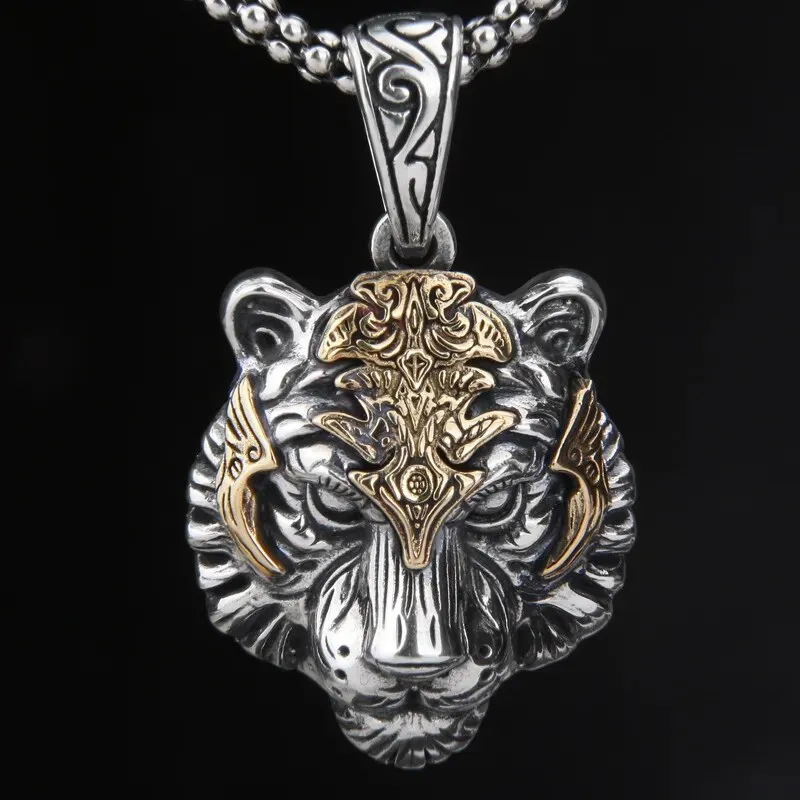 Gothic Lucifer Satan Bullhead Pendant Necklace