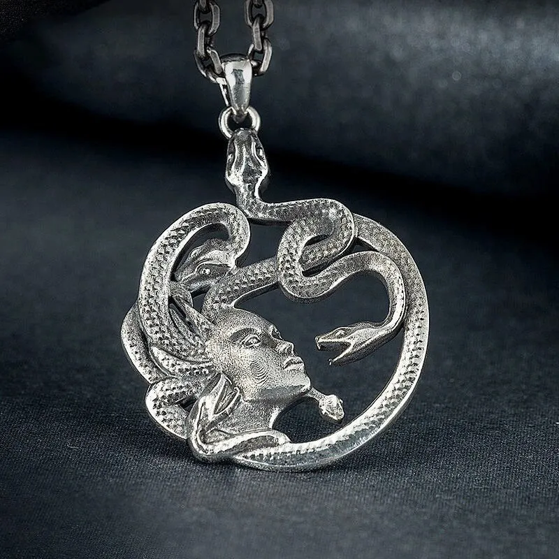 Gothic Lucifer Satan Bullhead Pendant Necklace