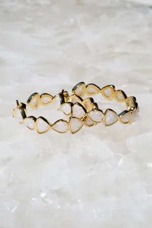 GRACE hoops in crystal moonstone