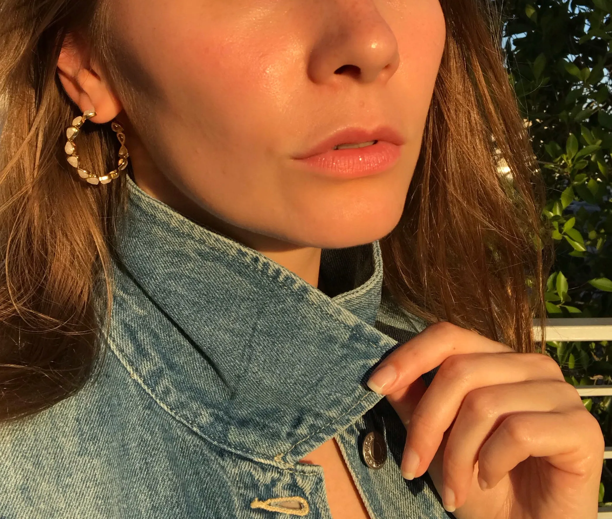 GRACE hoops in crystal moonstone