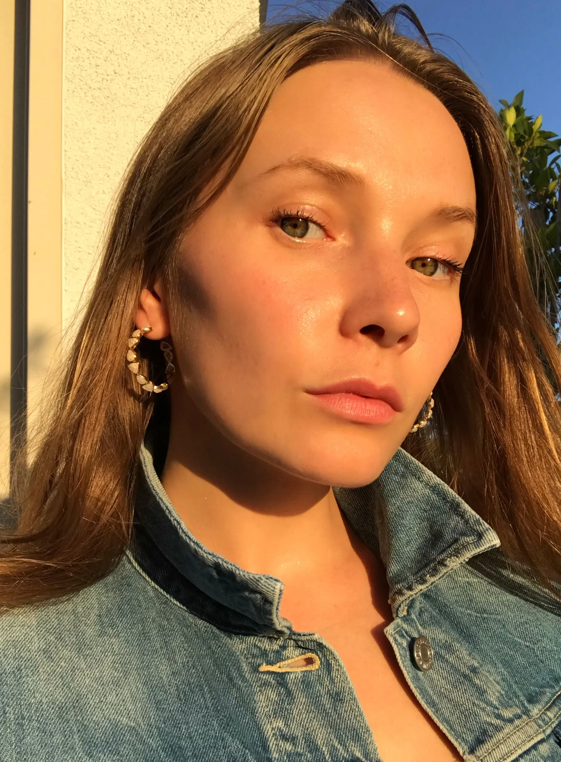 GRACE hoops in crystal moonstone