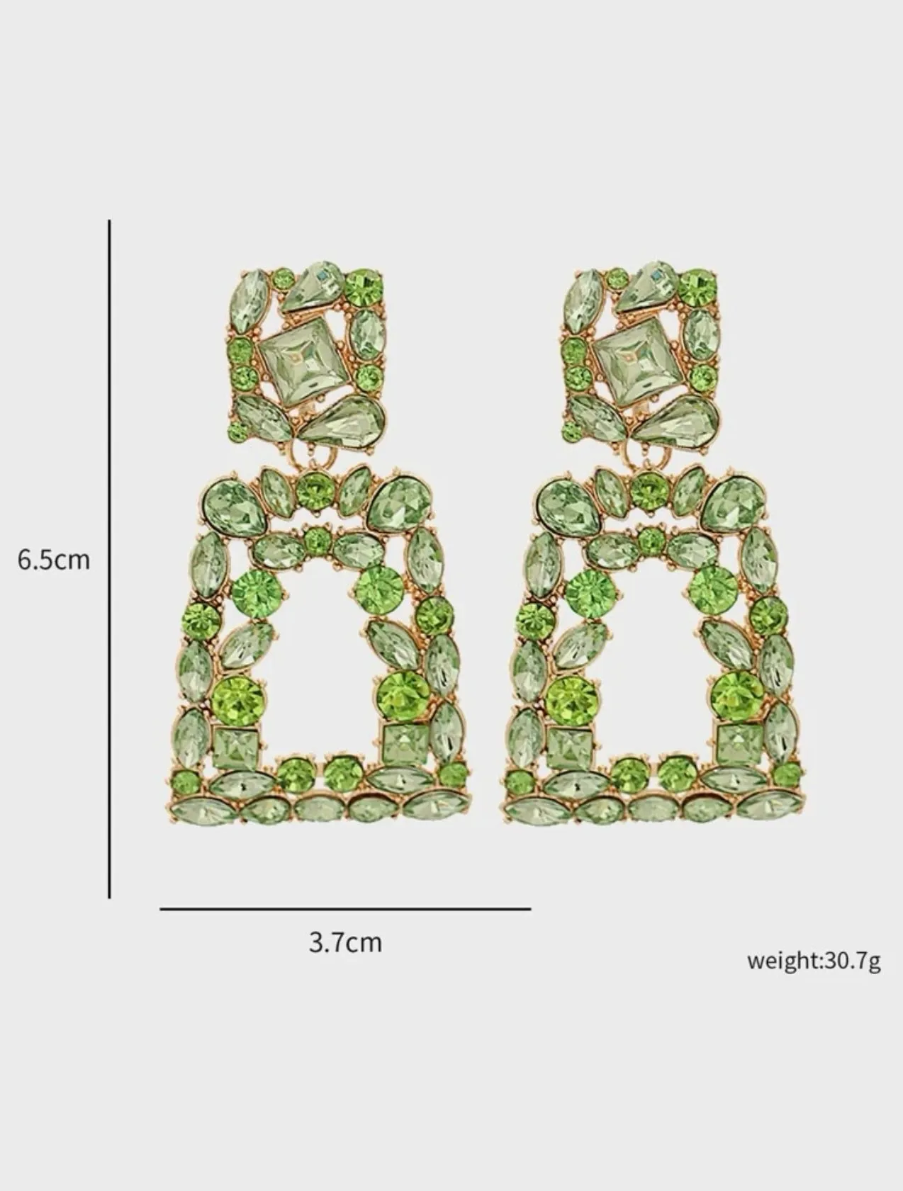 Green Sparkle Tower Earrings