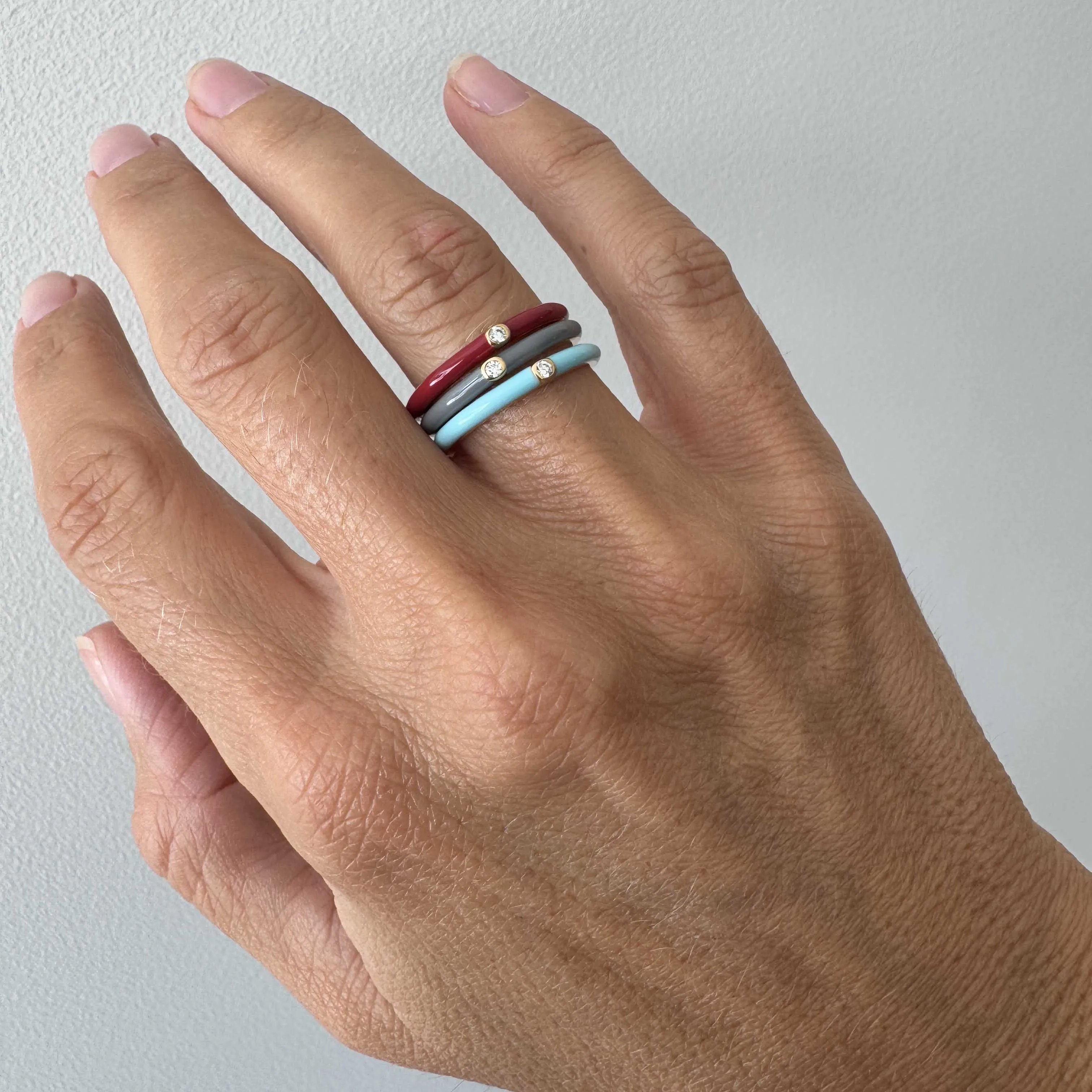 GREY ENAMEL STACKER