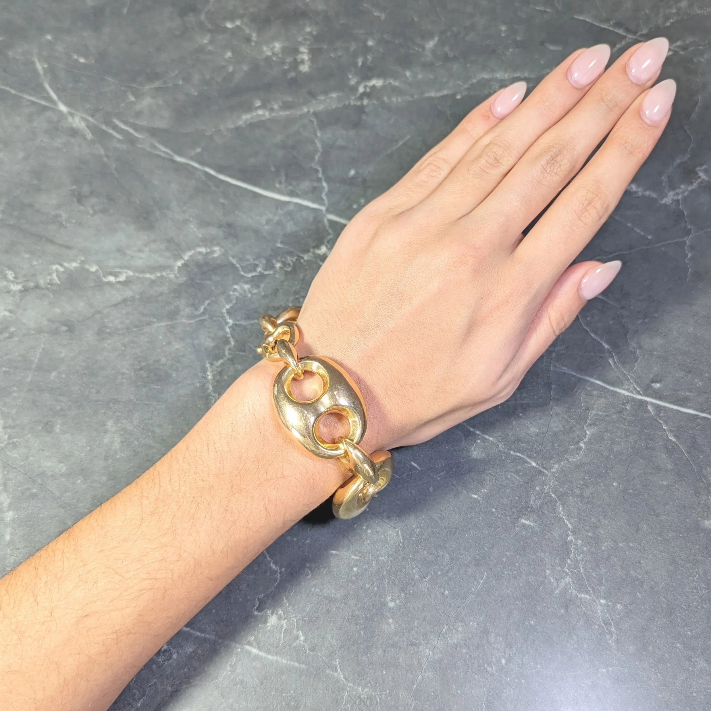 Gucci 18 Karat Yellow Gold Puffy Mariner Vintage Link Bracelet