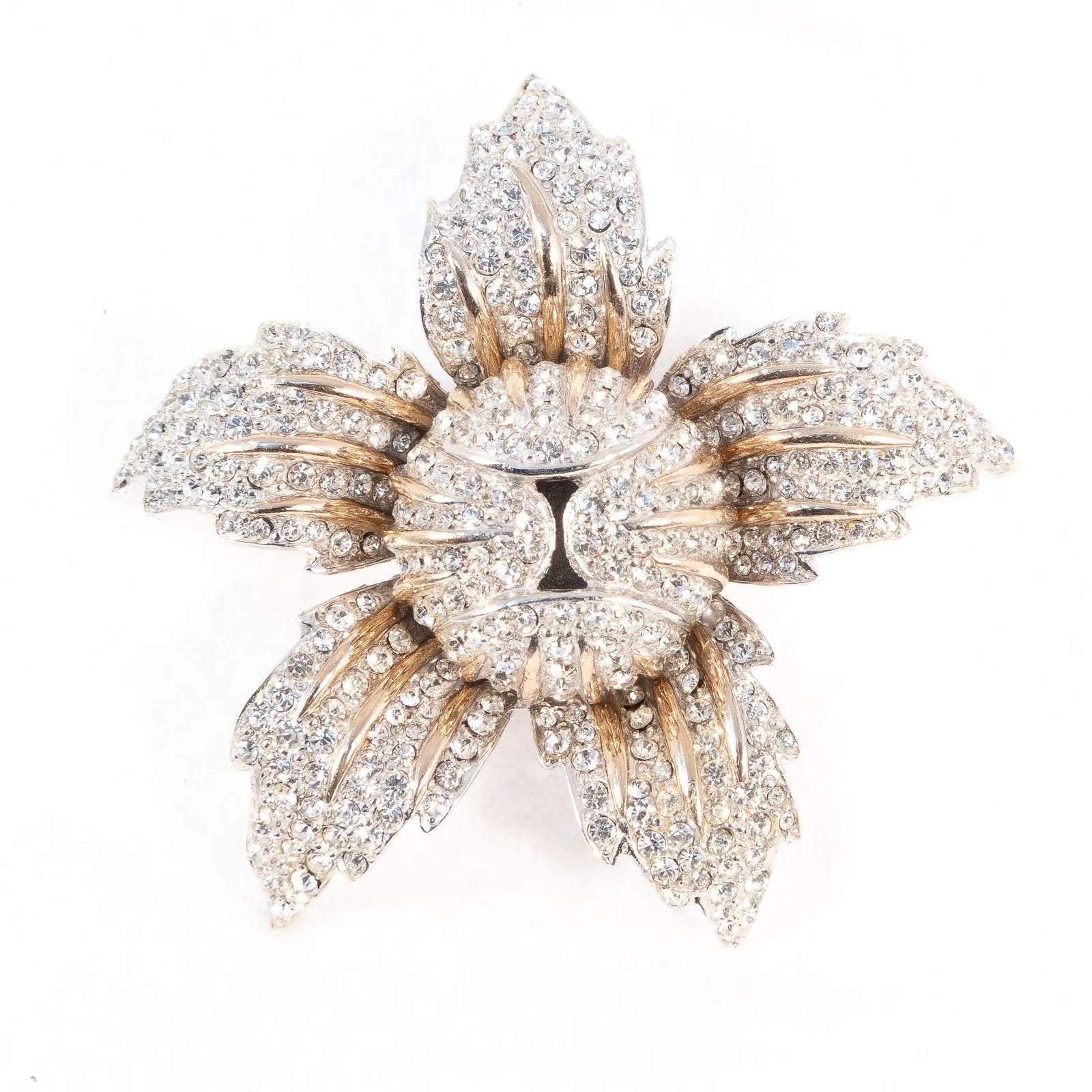 HALBE Rhinestone Flower Set - Brooch and Earrings