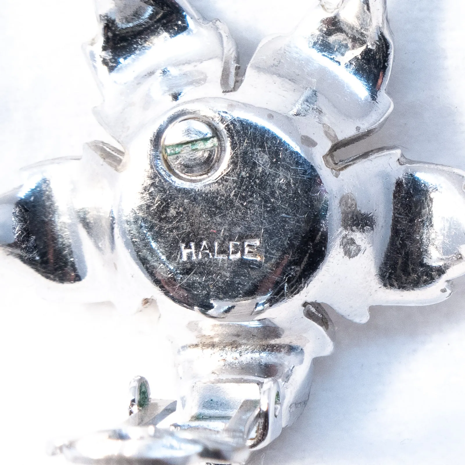 HALBE Rhinestone Flower Set - Brooch and Earrings