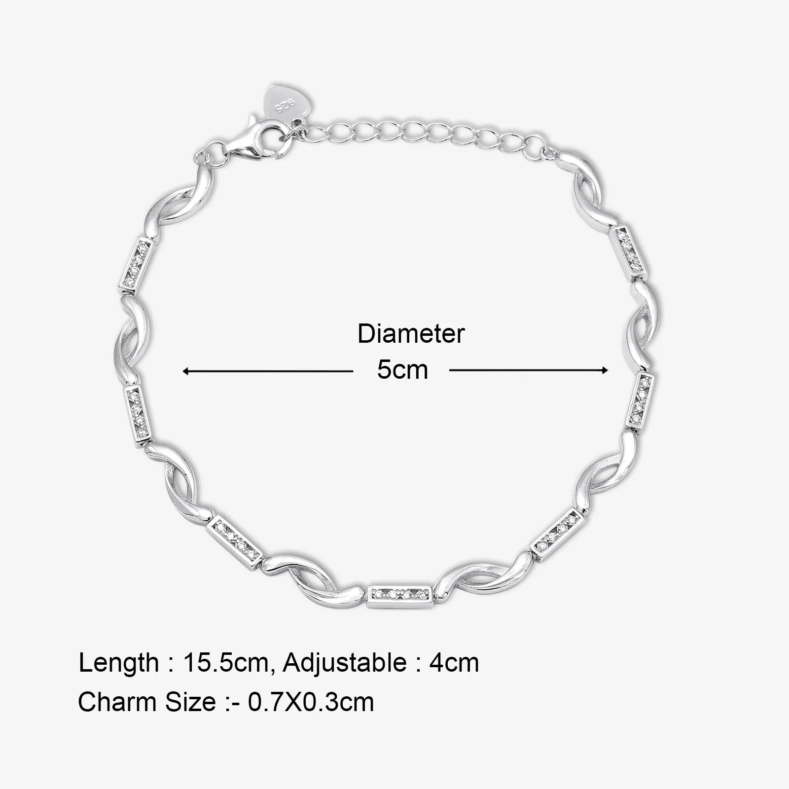 Handcrafted Crescent 925 Sterling Silver Moon Bracelet