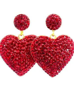 Heart Crystal 925 Sterling Silver Earrings