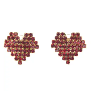 Heart Earrings Rhinestones