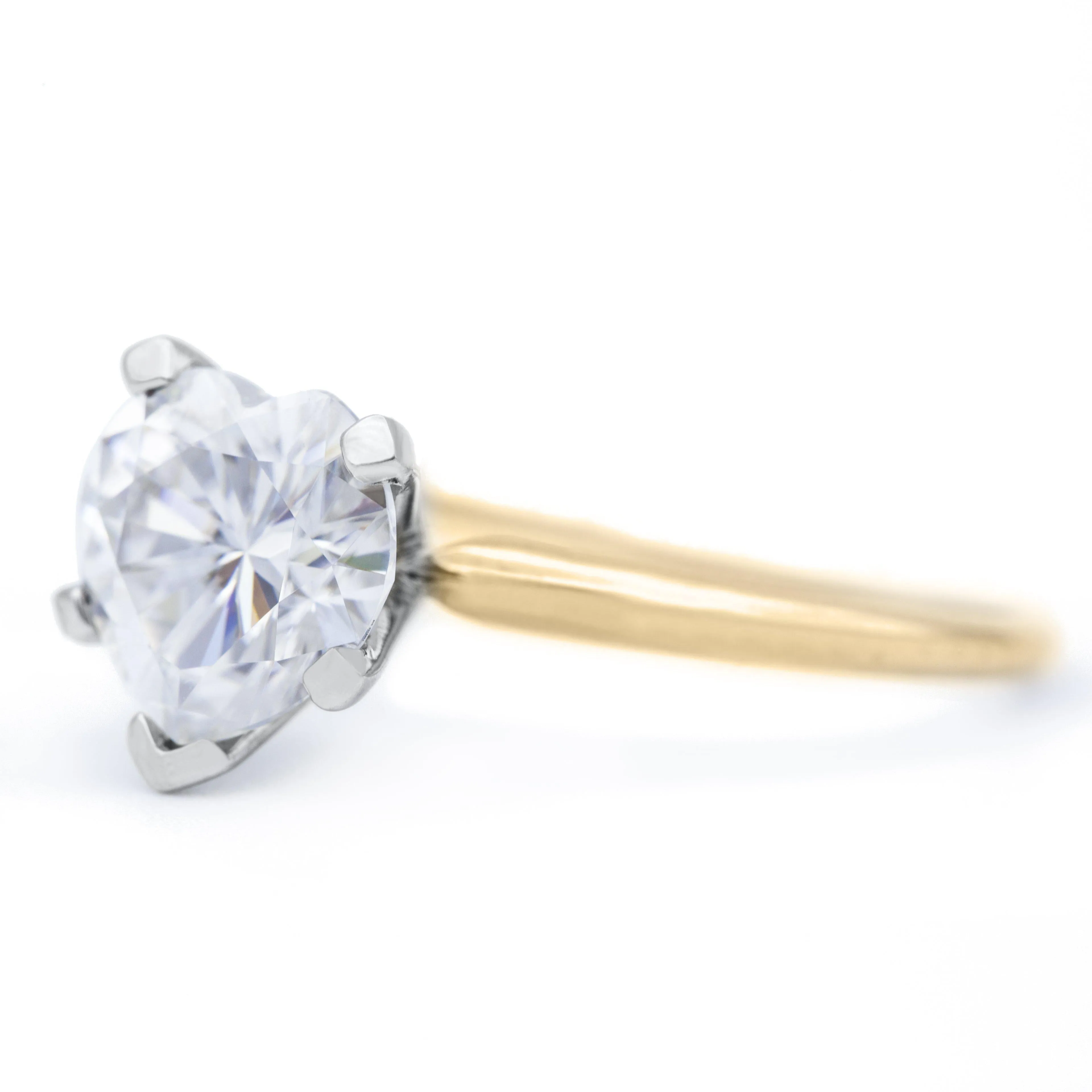 Heart Moissanite 5 Prongs FANCY Solitaire Ring