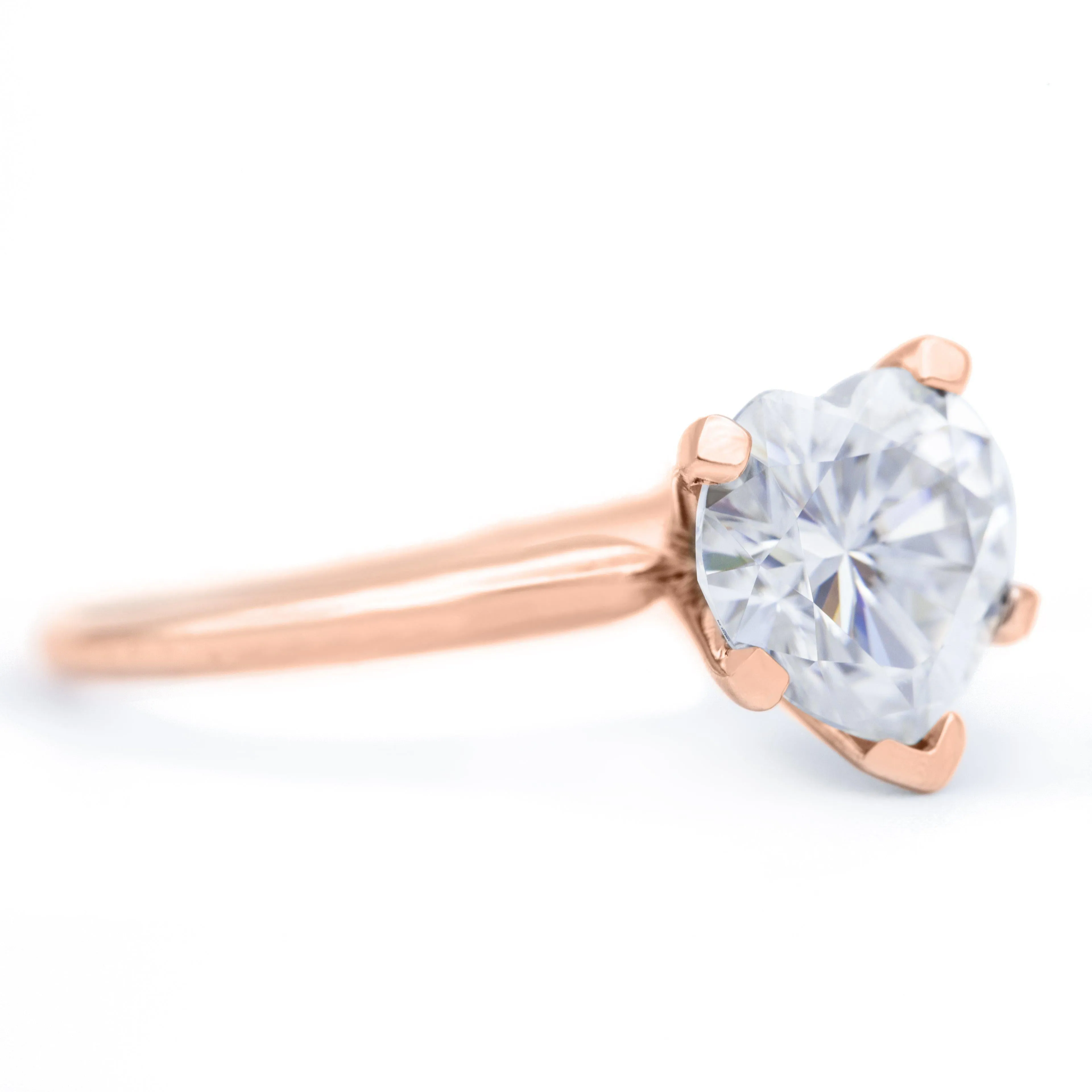Heart Moissanite 5 Prongs FANCY Solitaire Ring
