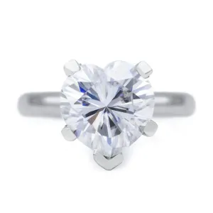 Heart Moissanite 5 Prongs FANCY Solitaire Ring