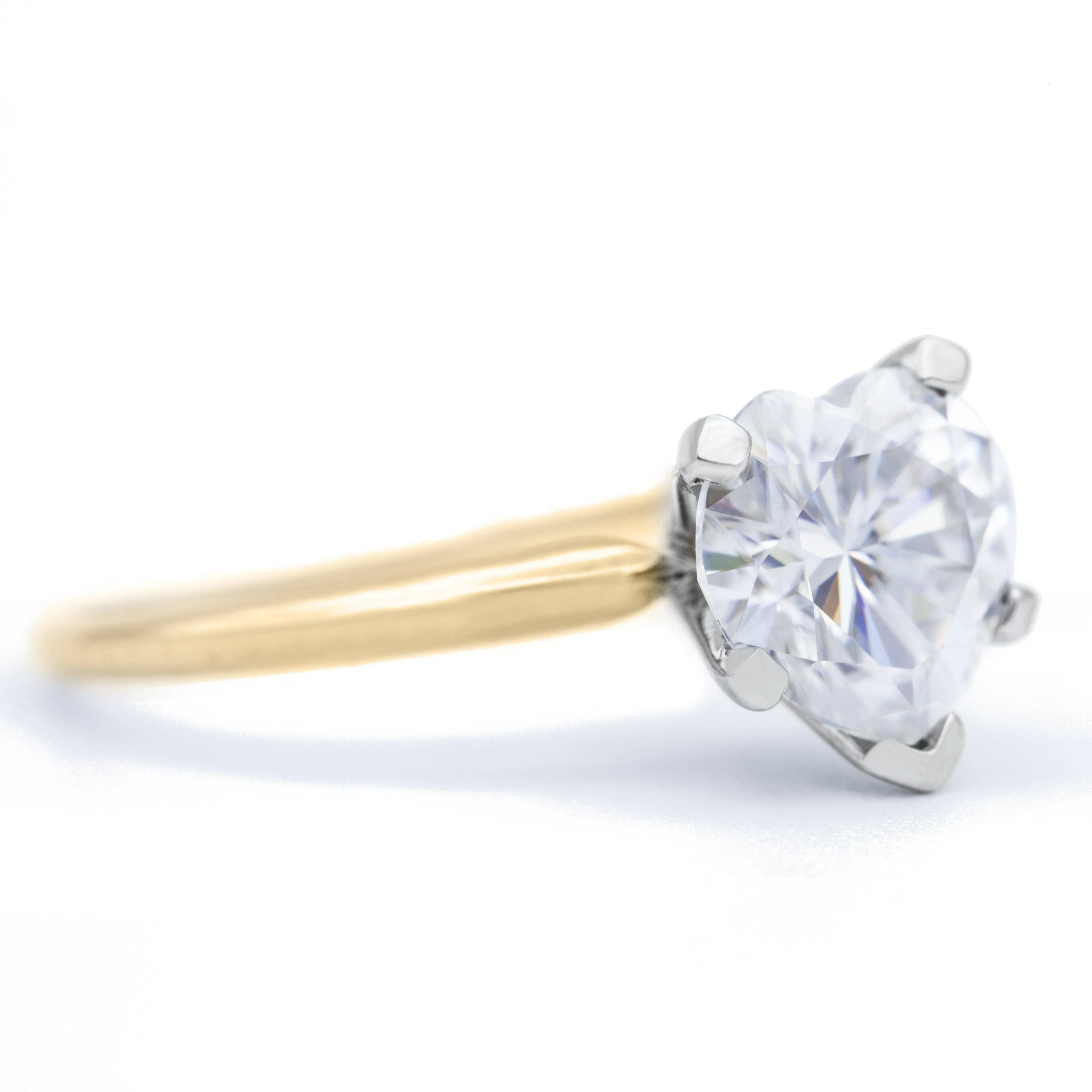 Heart Moissanite 5 Prongs FANCY Solitaire Ring