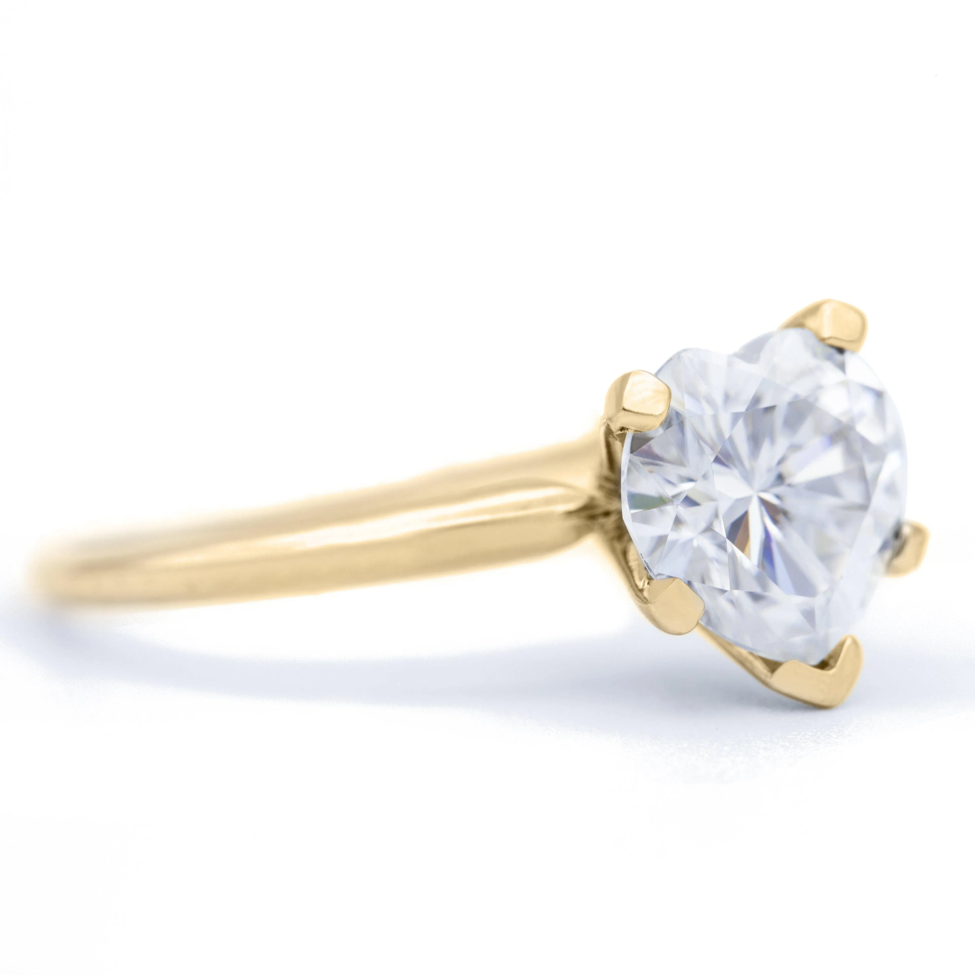 Heart Moissanite 5 Prongs FANCY Solitaire Ring