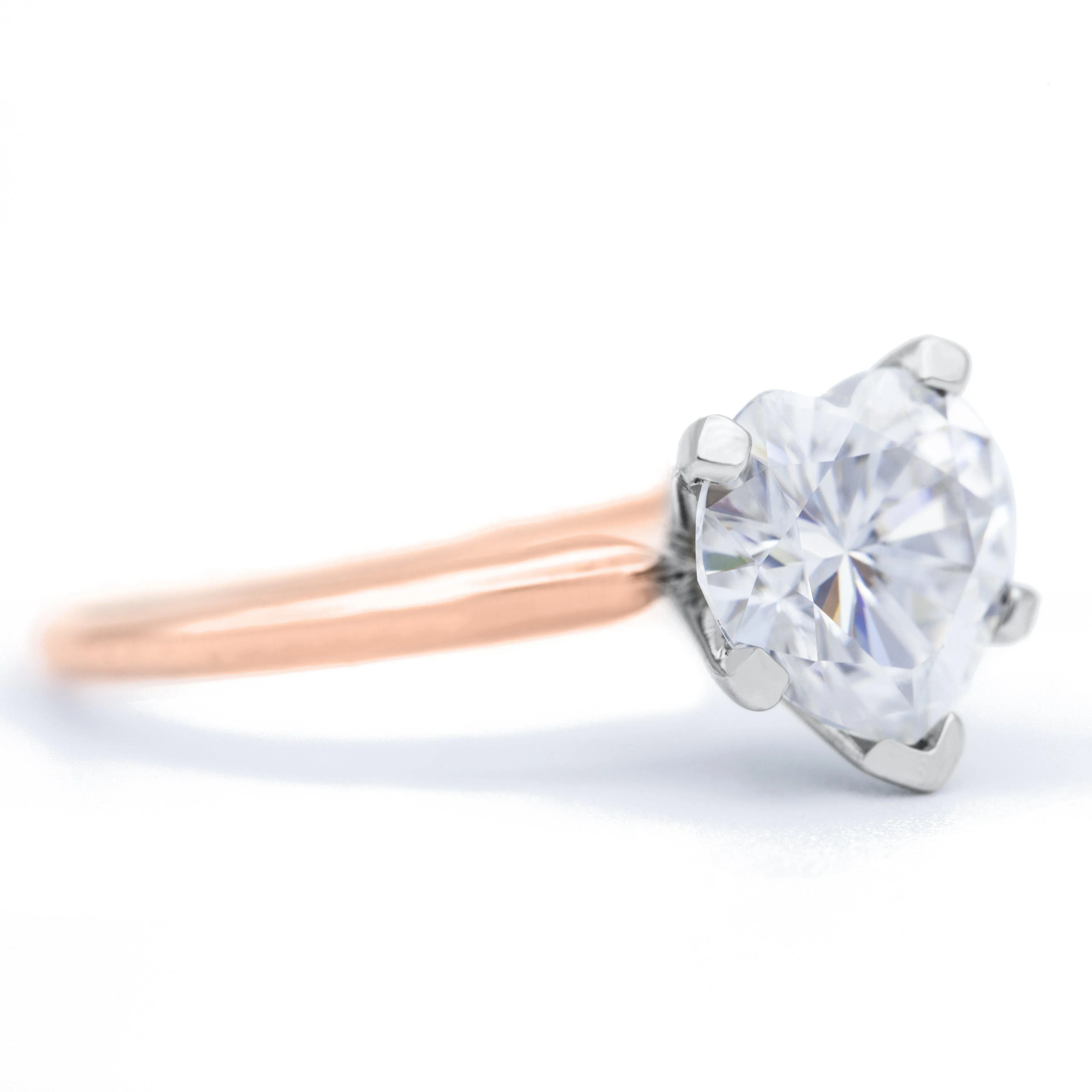 Heart Moissanite 5 Prongs FANCY Solitaire Ring