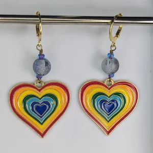 Heart Rainbow Enamel Markers & Earrings