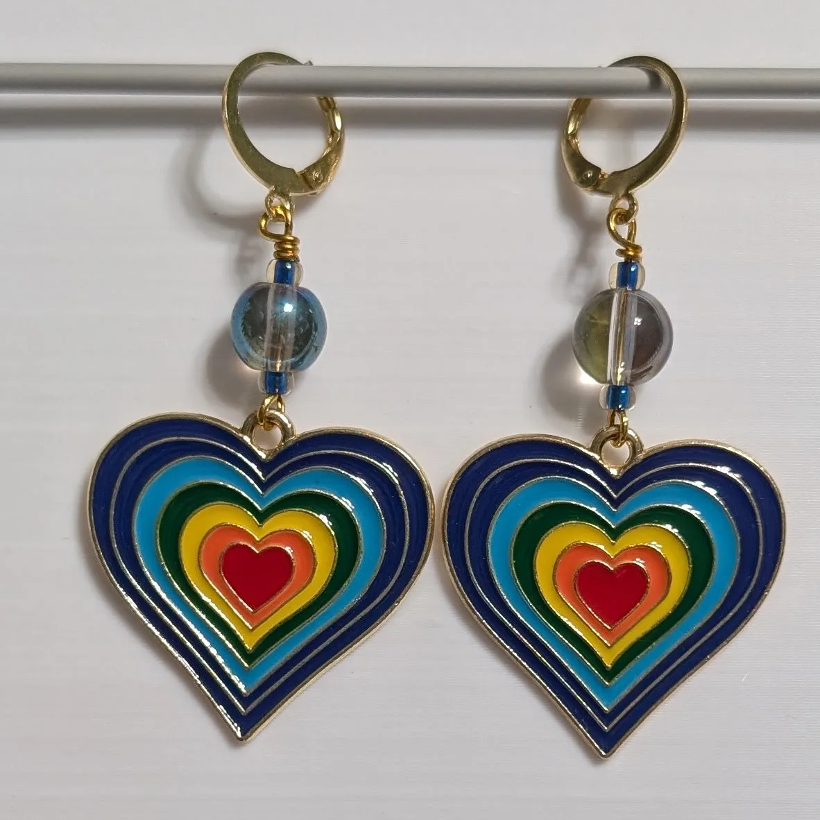 Heart Rainbow Enamel Markers & Earrings