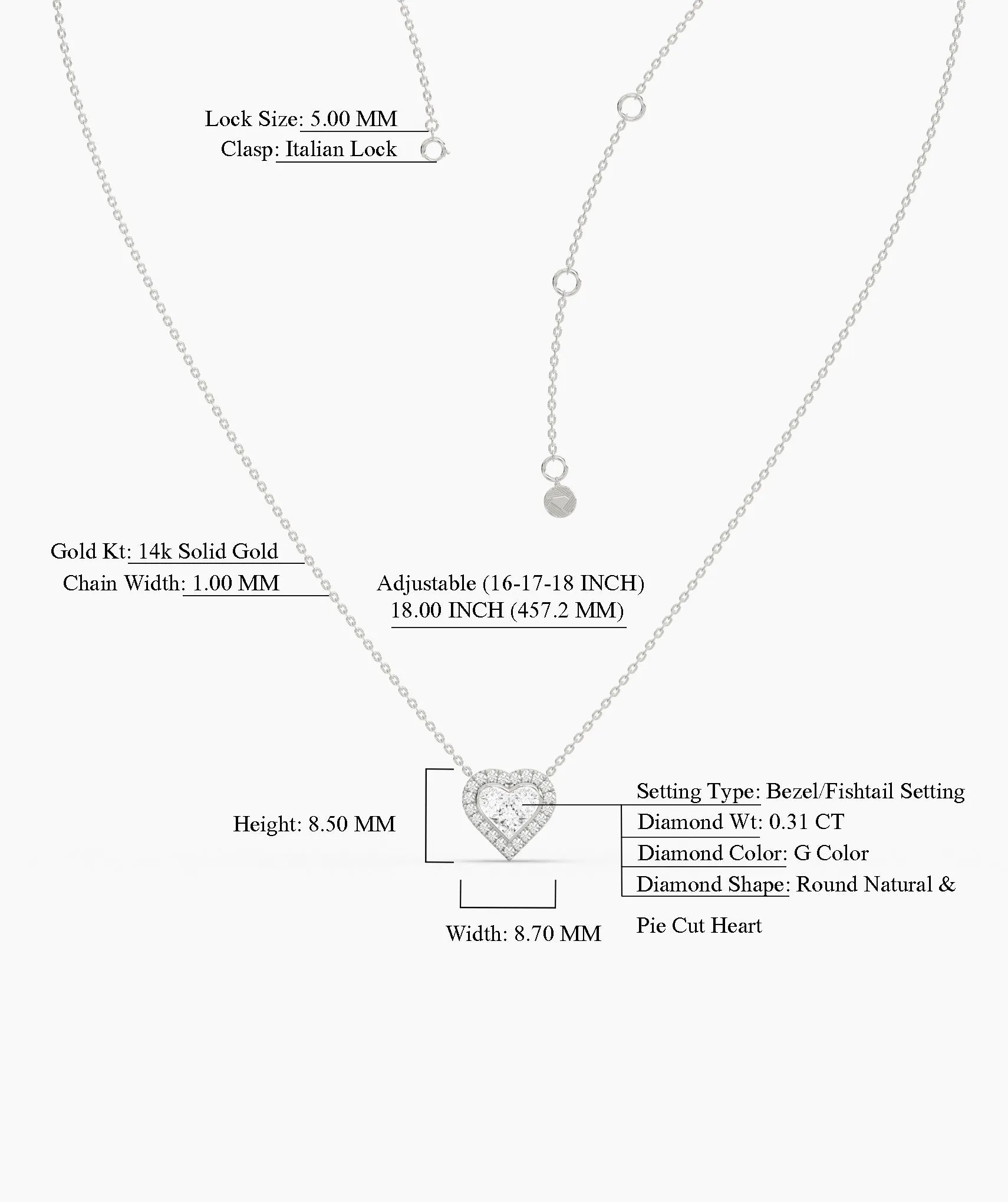 Heart-Shaped Diamond Necklace