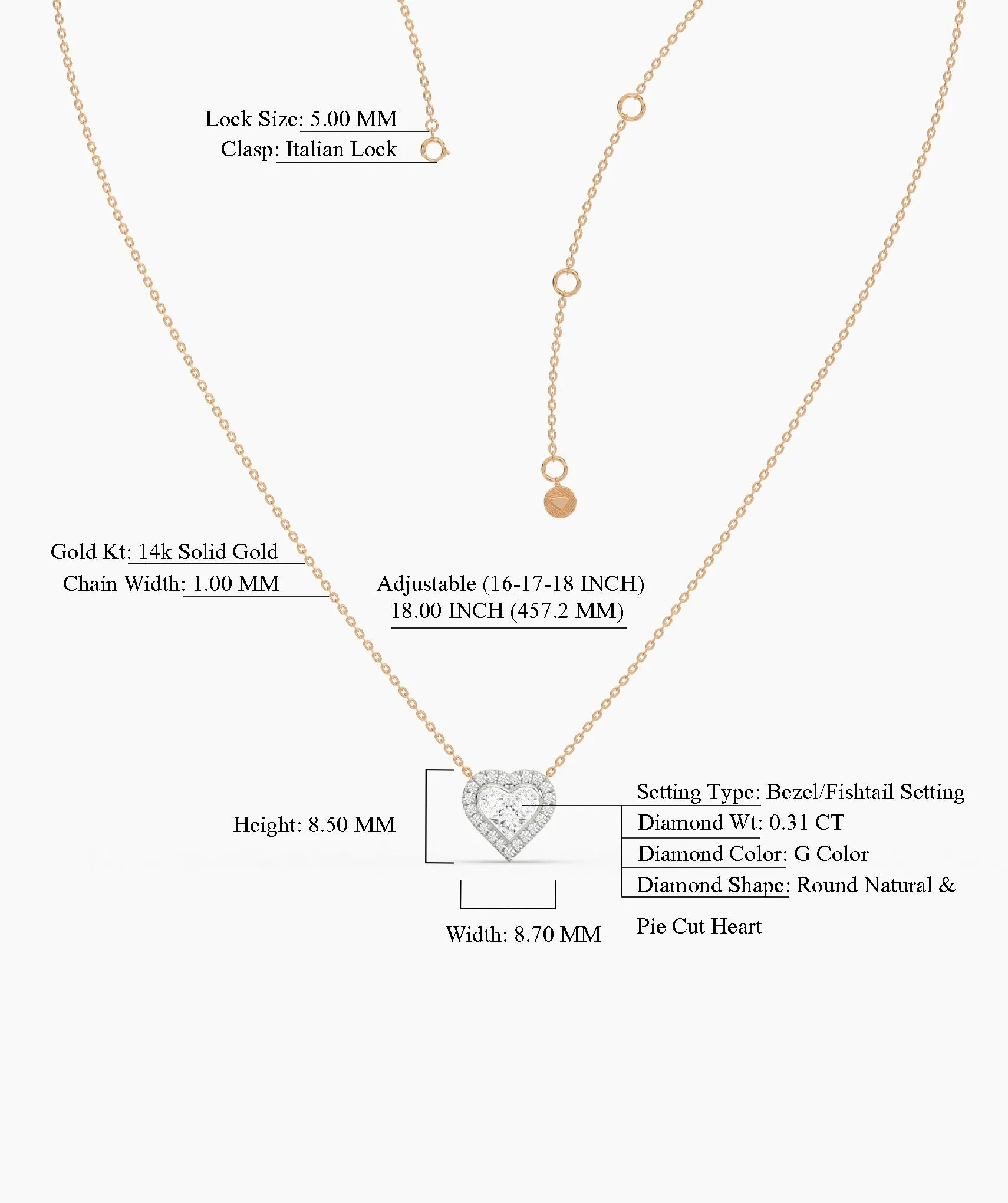 Heart-Shaped Diamond Necklace