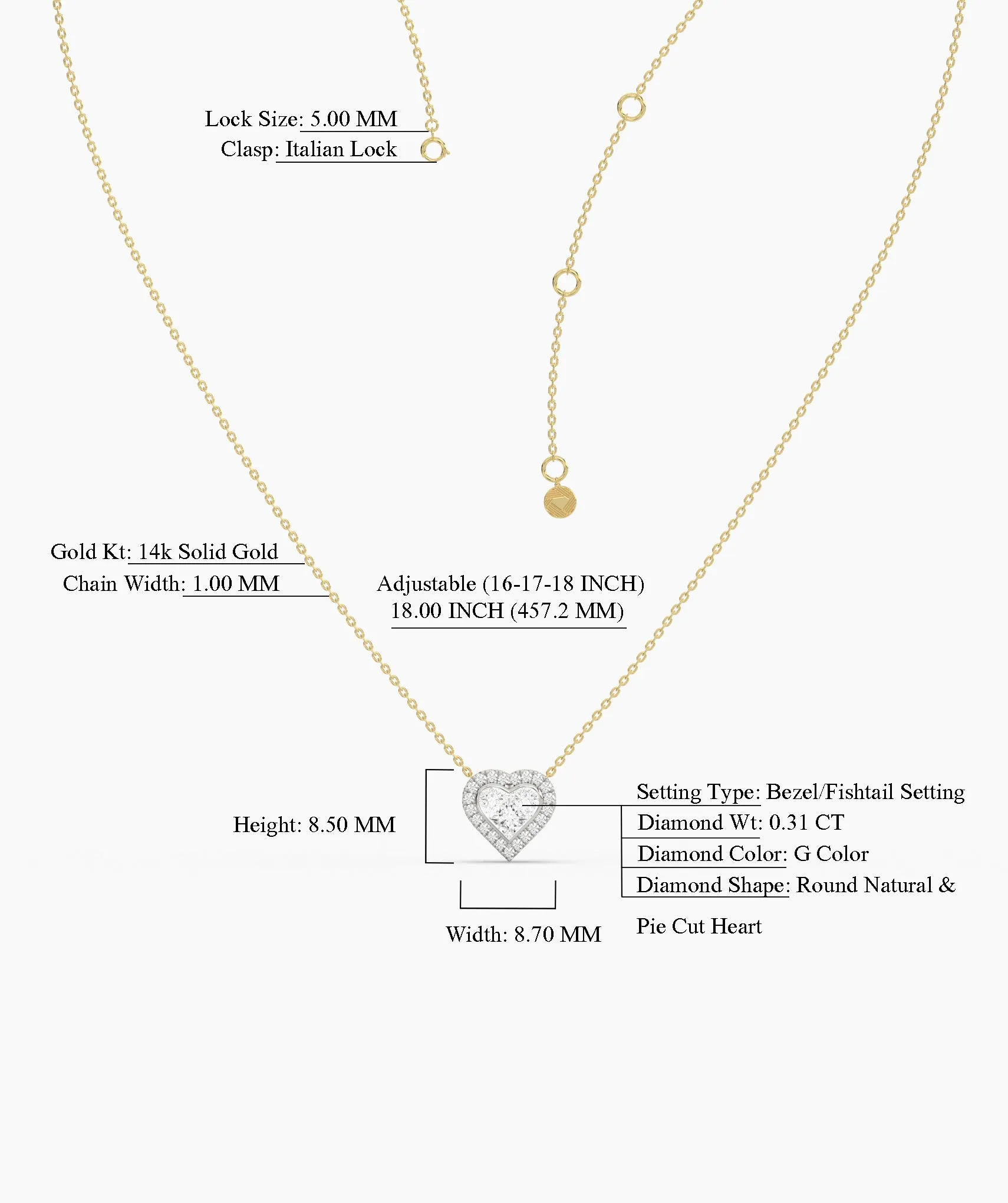 Heart-Shaped Diamond Necklace
