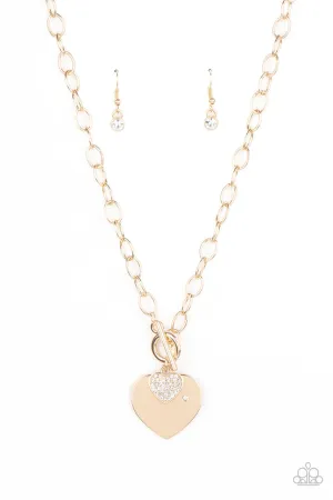Heart-Stopping Sparkle Gold Paparazzi Necklace