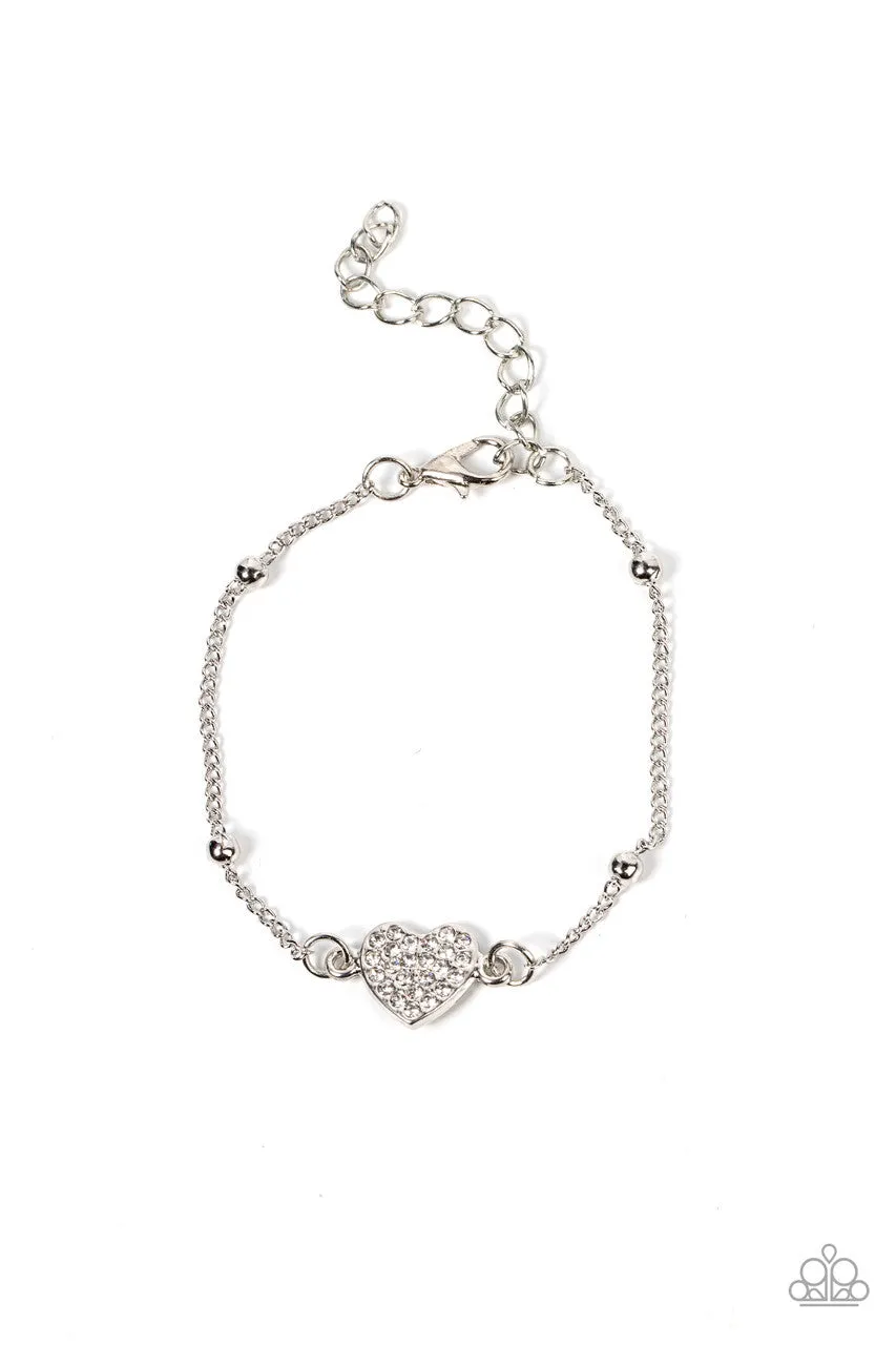 Heartachingly Adorable White Paparazzi Bracelet