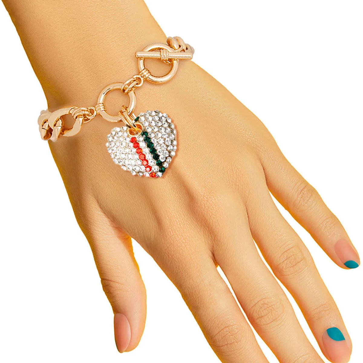 Heartfelt Beauty Charm Link Chain Bracelet for Women